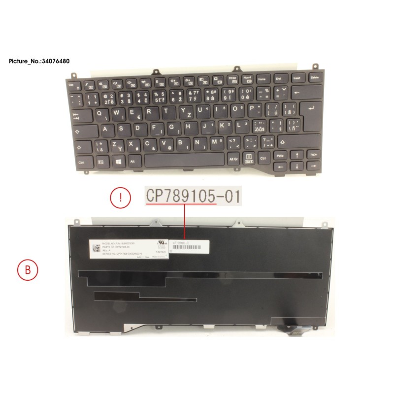 34076480 - KEYBOARD BLACK W.O TS CZECH.SLOVAKIA
