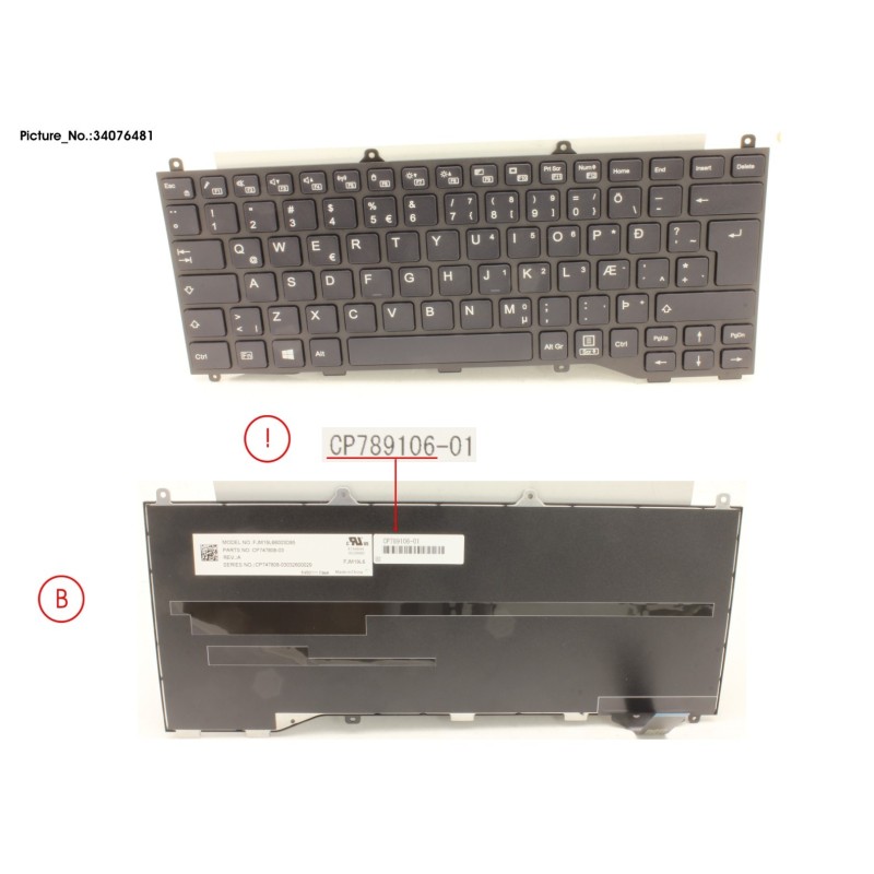 34076481 - KEYBOARD BLACK W.O TS ICELAND
