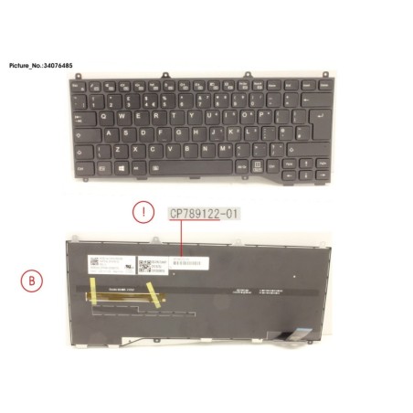 34076485 - KEYBOARD BLACK W. BL UK