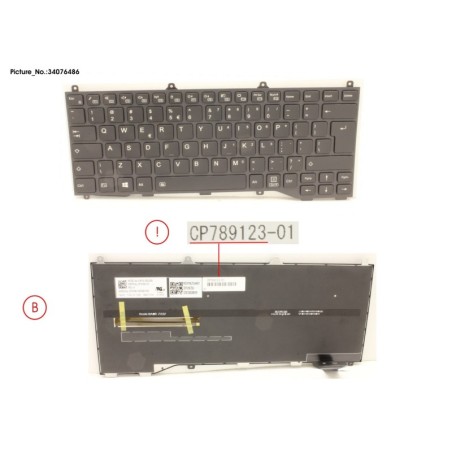 34076486 - KEYBOARD BLACK W. BL US