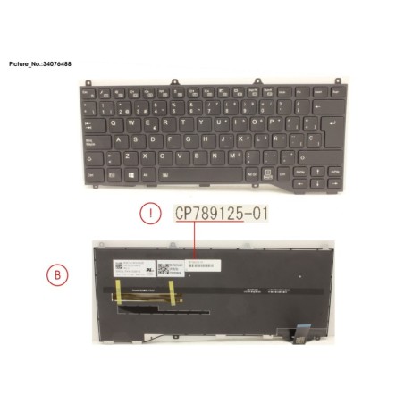 34076488 - KEYBOARD BLACK W. BL SPAIN