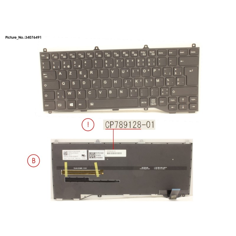 34076491 - KEYBOARD BLACK W. BL BELGIUM