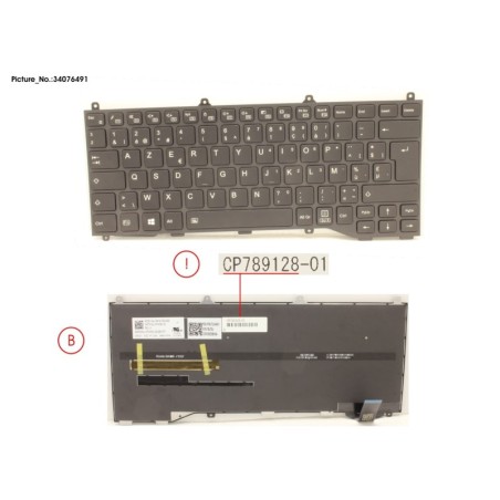 34076491 - KEYBOARD BLACK W. BL BELGIUM