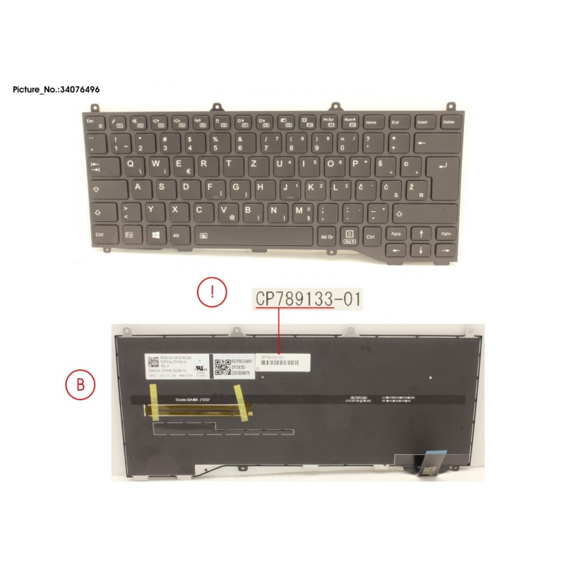 34076496 - KEYBOARD BLACK W. BL EAST EUROPE