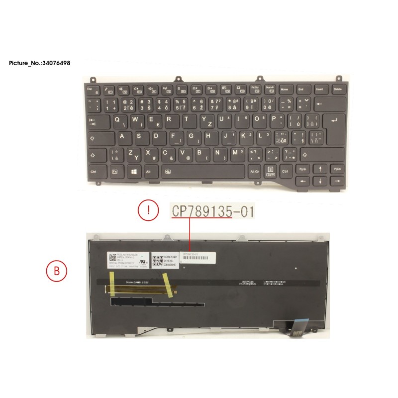 34076498 - KEYBOARD BLACK W. BL CZECH.SLOVAKIA