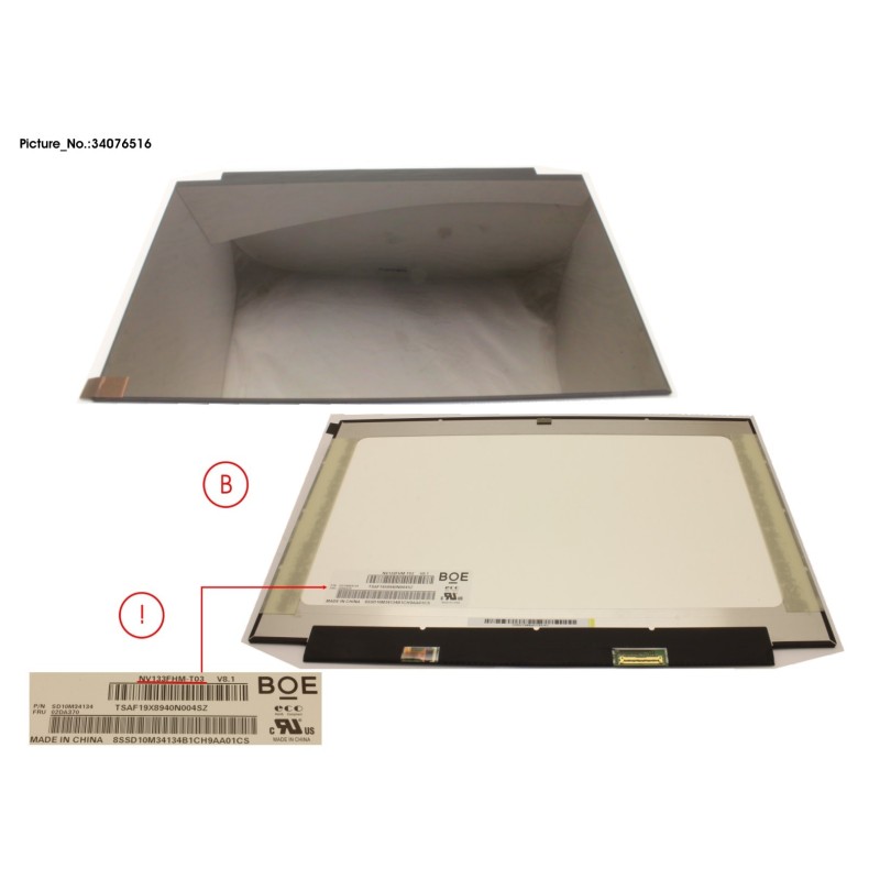 34076516 - LCD PANEL BOE. NV133FHM-T03 (TOUCH)
