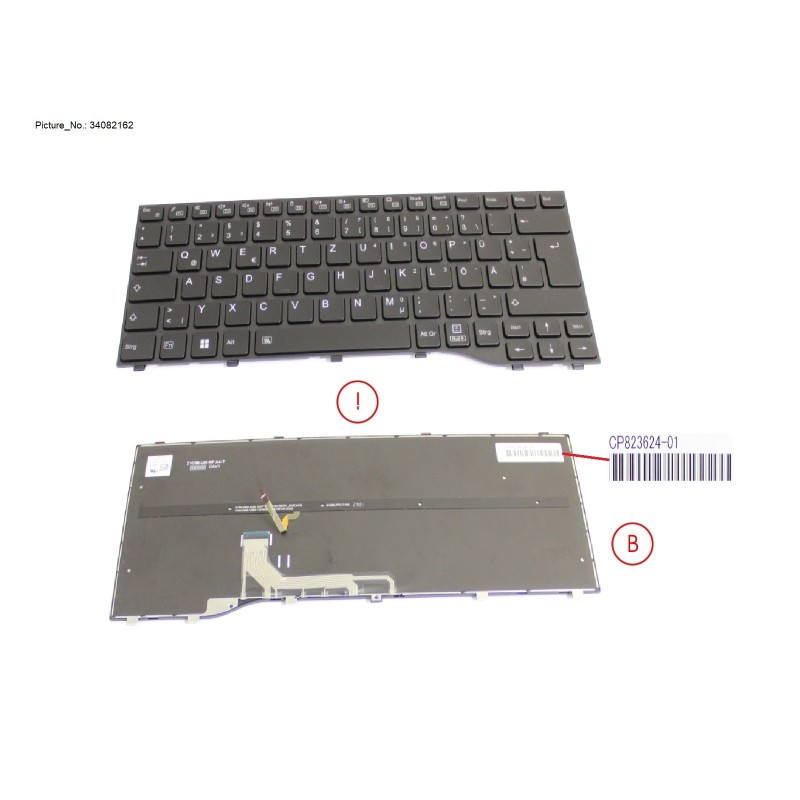34082162 - KEYBOARD BLACK W. BL GERMANY