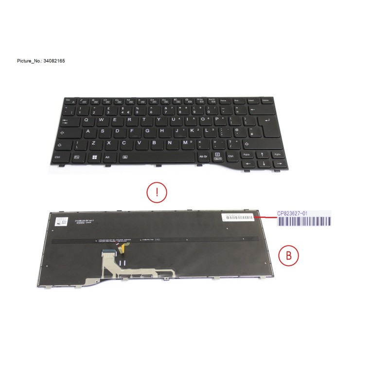 34082165 - KEYBOARD BLACK W. BL UK