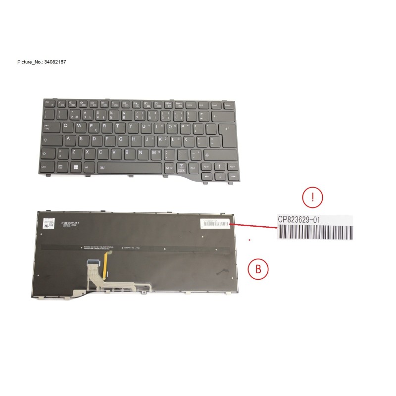34082167 - KEYBOARD BLACK W. BL PORTUGAL