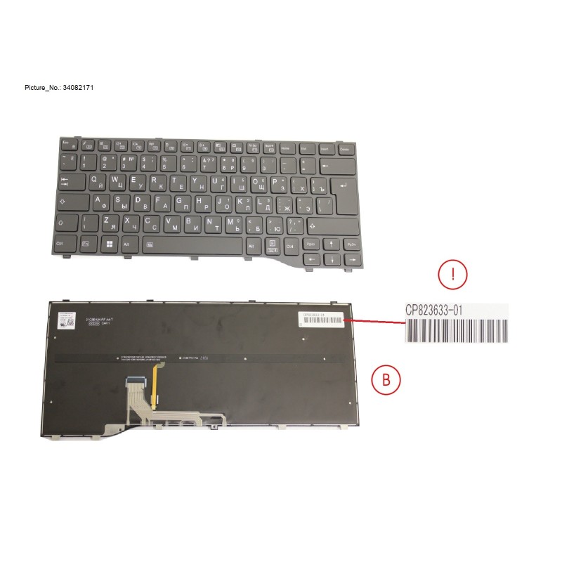 34082171 - KEYBOARD BLACK W. BL RUSSIA.US