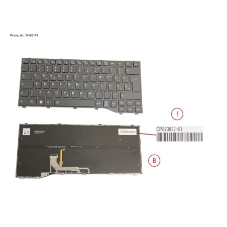 34082175 - KEYBOARD BLACK W. BL EAST EUROPE