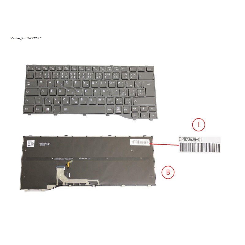 34082177 - KEYBOARD BLACK W. BL CZECH.SLOVAKIA.US