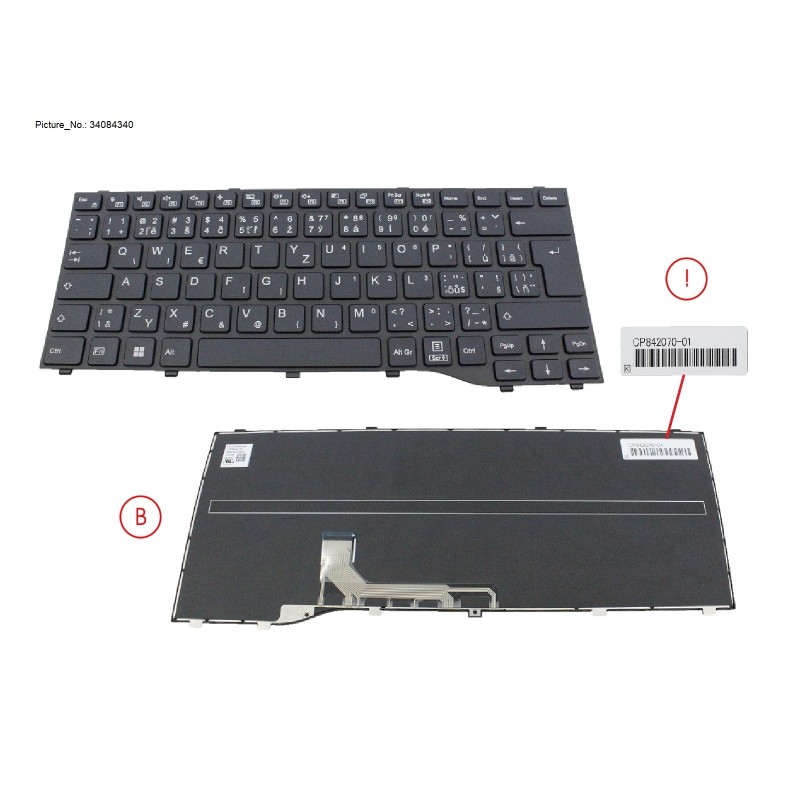34084340 - KEYBOARD BLACK NORMAL CZ.SLK.US (NEW_FN)