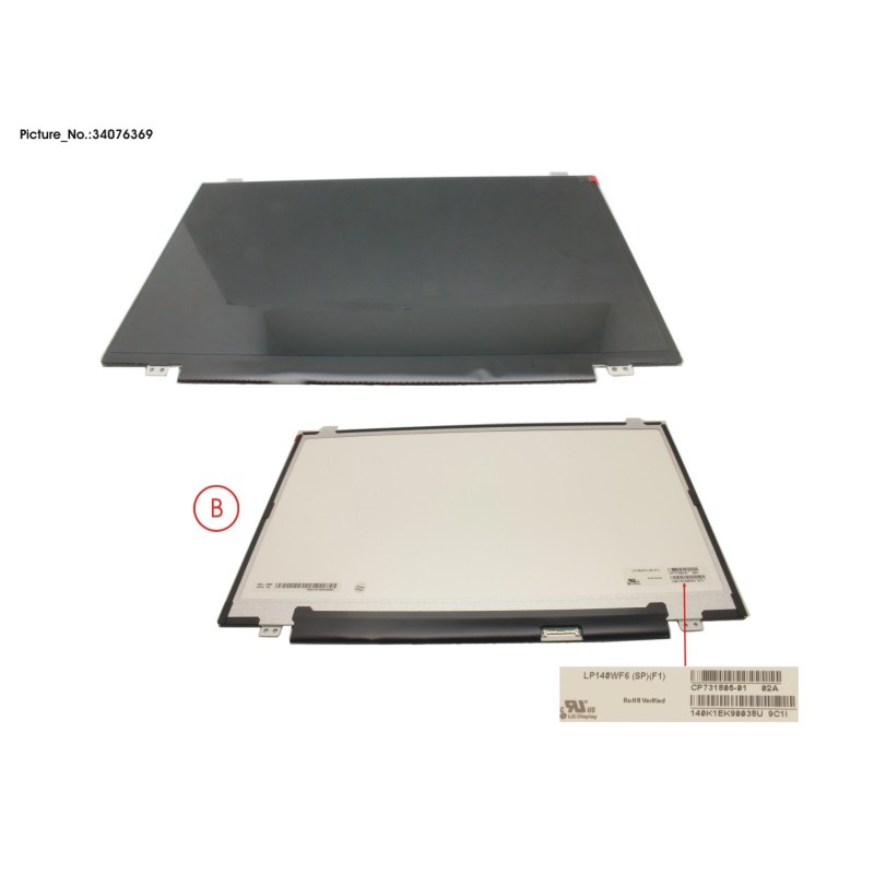 34076369 - LCD PANEL AG. W. RUBBER (EDP. FHD)