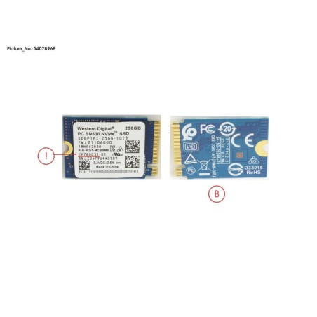 34078968 - SSD PCIE M.2 2230 256GB SN530 (NON-SED)