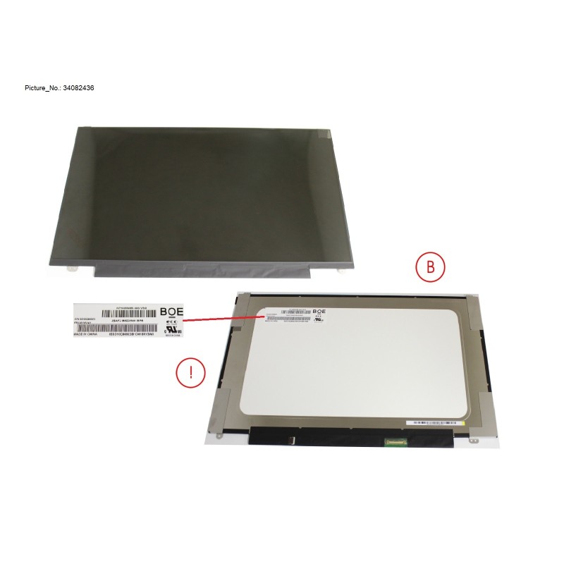 34082436 - LCD ASSY 14  HD W. PLATE