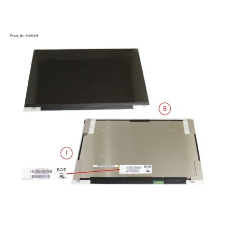 34082438 - LCD ASSY 14  FHD EVO W. PLATE