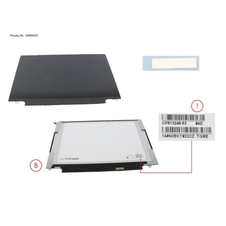 34084320 - LCD ASSY 14  FHD TOUCH W. PLATE