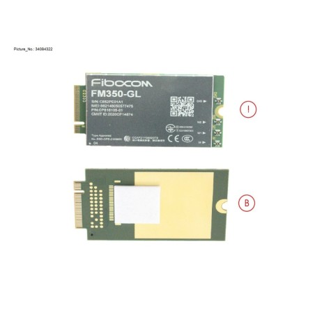 34084322 - WWAN MODULE FM350-GL W. RUBBER (5G)