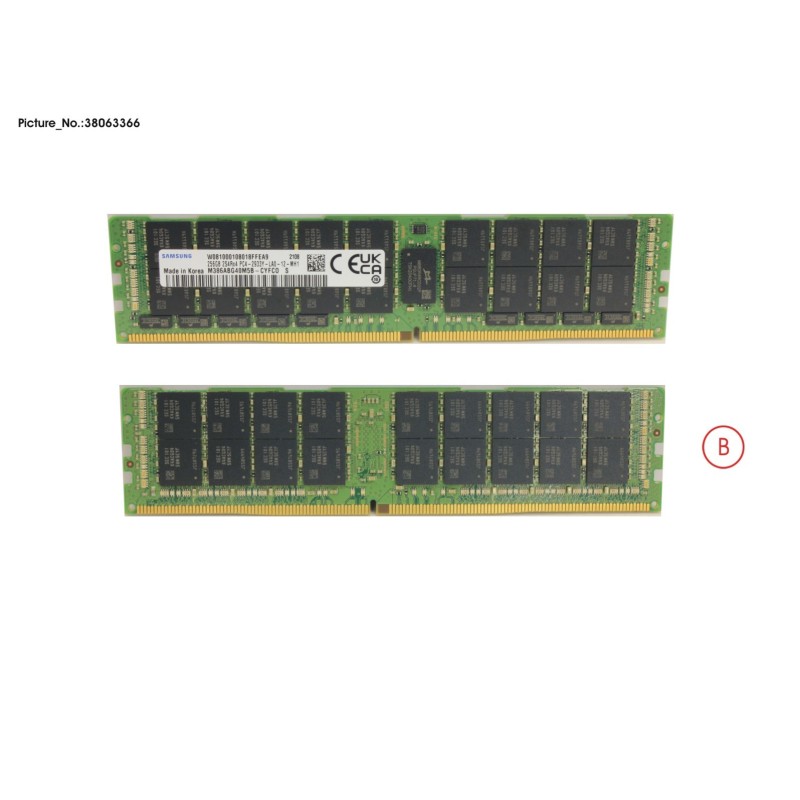 38063366 - 256GB 8RX4 DDR4 3DS-2933 LR EC