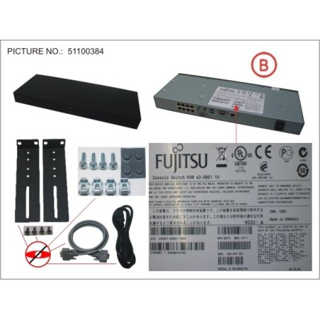 38018082 - CONSOLE SWITCH KVM S3-0801. 1U