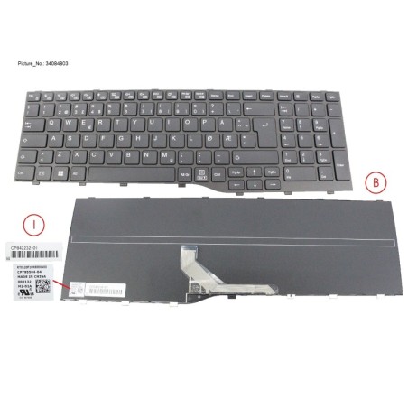 34084803 - KEYBOARD BLACK NORWAY WIN11 (NEW_FN)