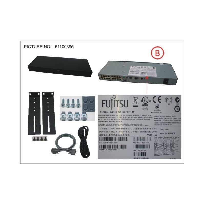 38018083 - CONSOLE SWITCH KVM S3-1601. 1U