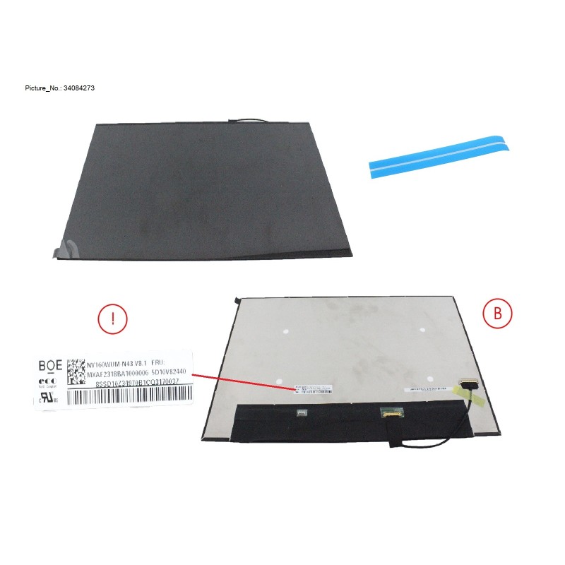 34084273 - LCD ASSY 16  WUXGA