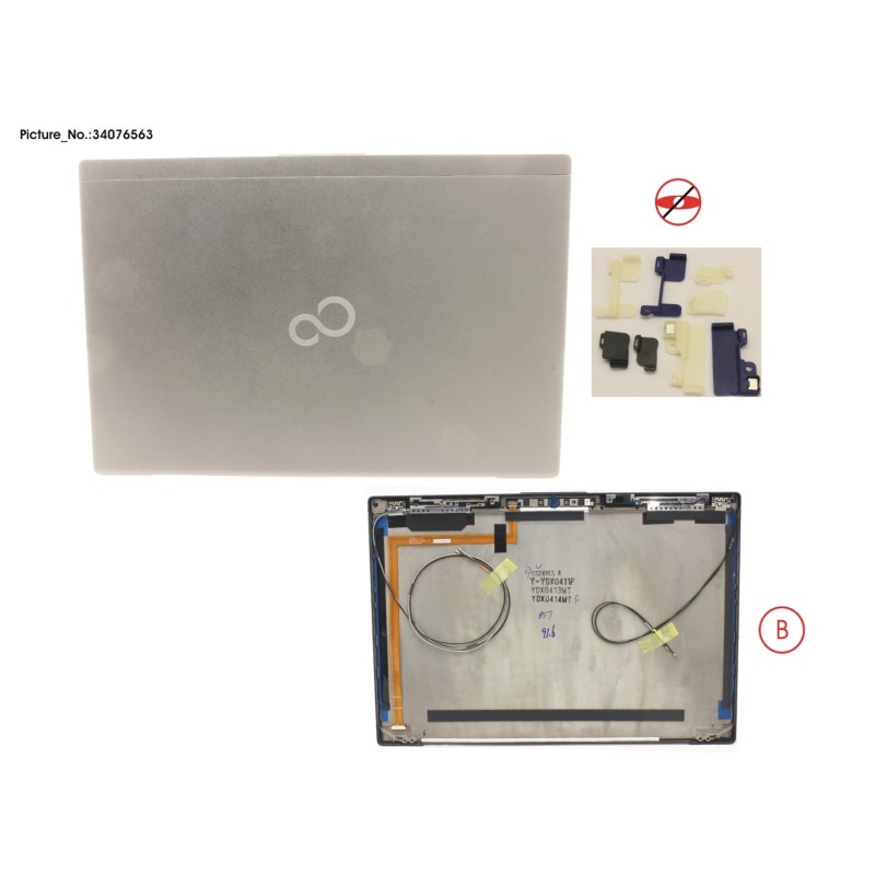 34076563 - LCD BACK COVER BLACK NON TOUCH W.CAM