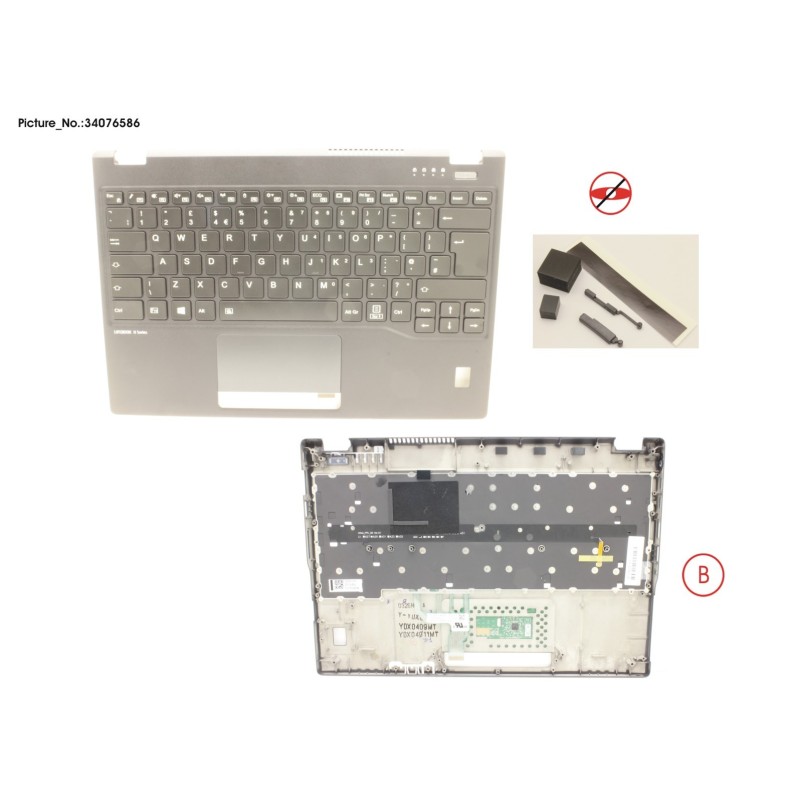 34076586 - UPPER ASSY INCL. KEYB UK W.FP