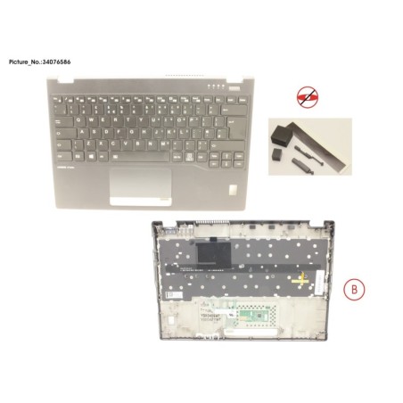 34076586 - UPPER ASSY INCL. KEYB UK W.FP