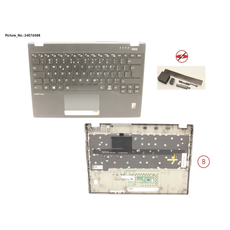34076588 - UPPER ASSY INCL. KEYB US W.FP