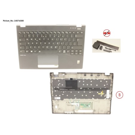 34076588 - UPPER ASSY INCL. KEYB US W.FP