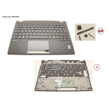 34076590 - UPPER ASSY INCL. KEYB NORDIC W.FP