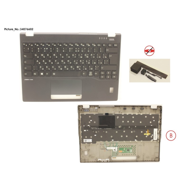 34076602 - UPPER ASSY INCL. KEYB RUS.US W.FP