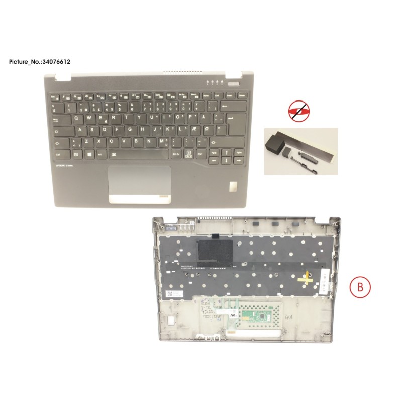 34076612 - UPPER ASSY INCL. KEYB DENMARK W.FP