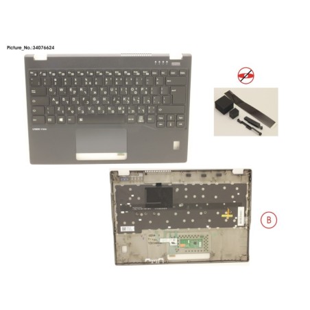 34076624 - UPPER ASSY INCL. KEYB HEBREW W.FP