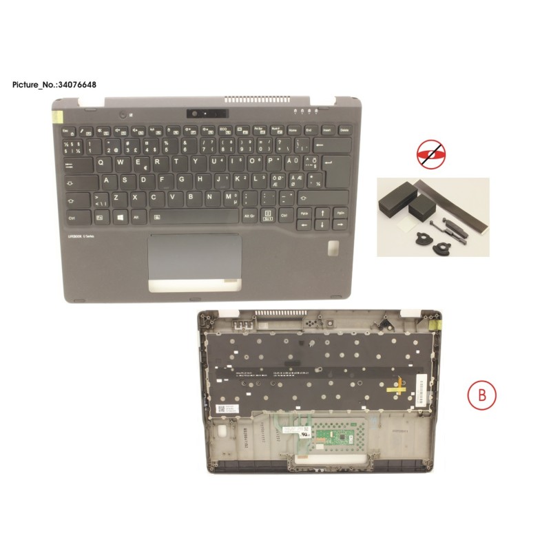 34076648 - UPPER ASSY INCL. KEYB NORDIC W.FP