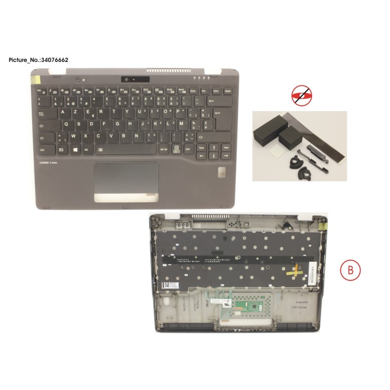 34076662 - UPPER ASSY INCL. KEYB BELGIUM W.FP