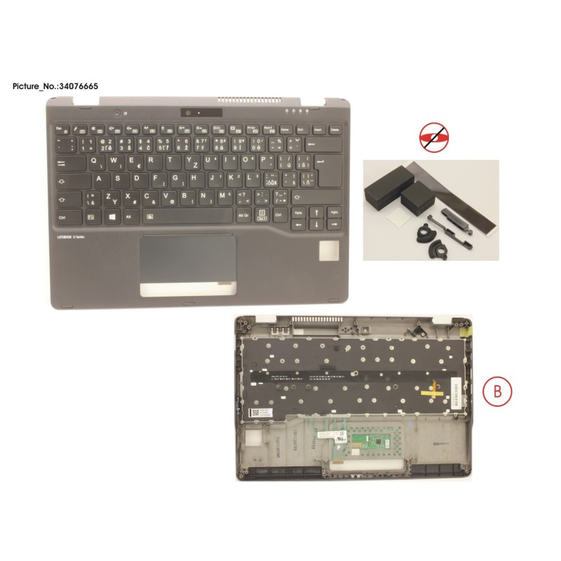 34076665 - UPPER ASSY INCL. KEYB CZ.SLO FOR PV