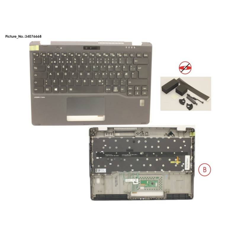 34076668 - UPPER ASSY INCL. KEYB NORWAY W.FP