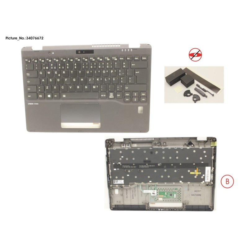 34076672 - UPPER ASSY INCL. KEYB PORTUGAL W.FP
