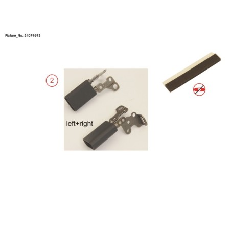 34079693 - HINGE SET L.R (INCL. HINGE COVER BLACK)