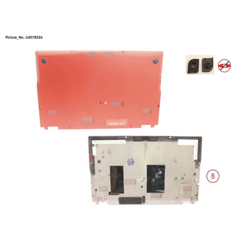 34078526 - LOWER ASSY RED W. SIM CARD SLOT