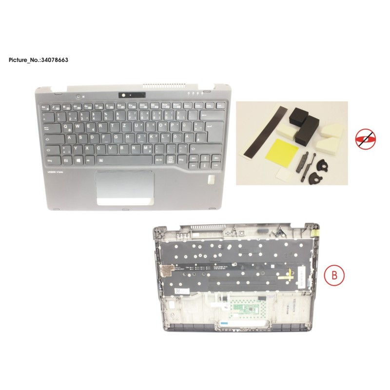 34078663 - UPPER ASSY INCL. KEYB GERMAN W.FP
