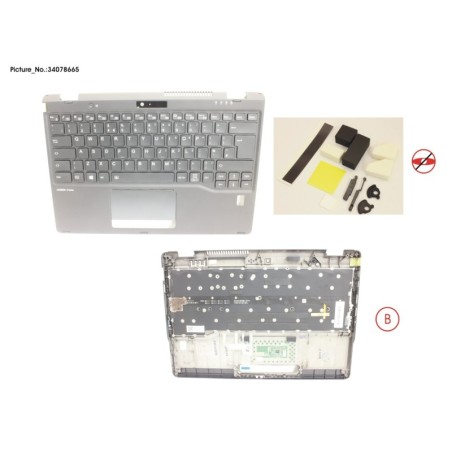 34078665 - UPPER ASSY INCL. KEYB UK W.FP