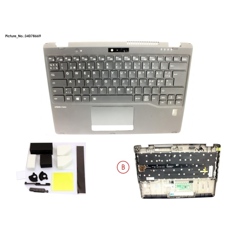 34078669 - UPPER ASSY INCL. KEYB NORDIC W.FP