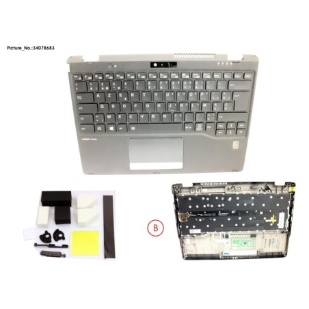 34078683 - UPPER ASSY INCL. KEYB BELGIUM W.FP