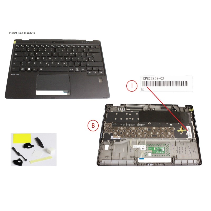 34082716 - UPPER ASSY INCL. KEYB E EUROPE W.FP