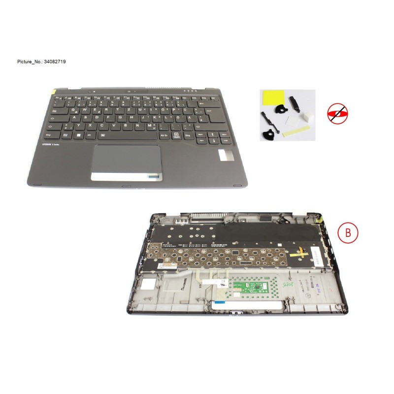 34082719 - UPPER ASSY INCL. KEYB GERMAN W.PV